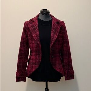 Smythe Equestrian Burgundy Plaid Blazer